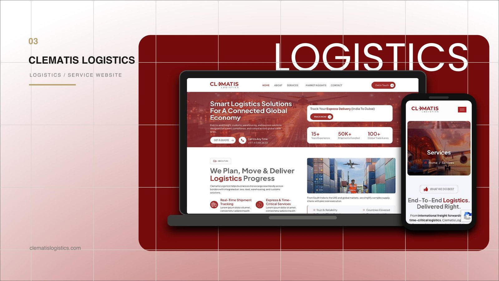 Clematis Logistics logistics website design, cargo company social media, logistics digital marketing