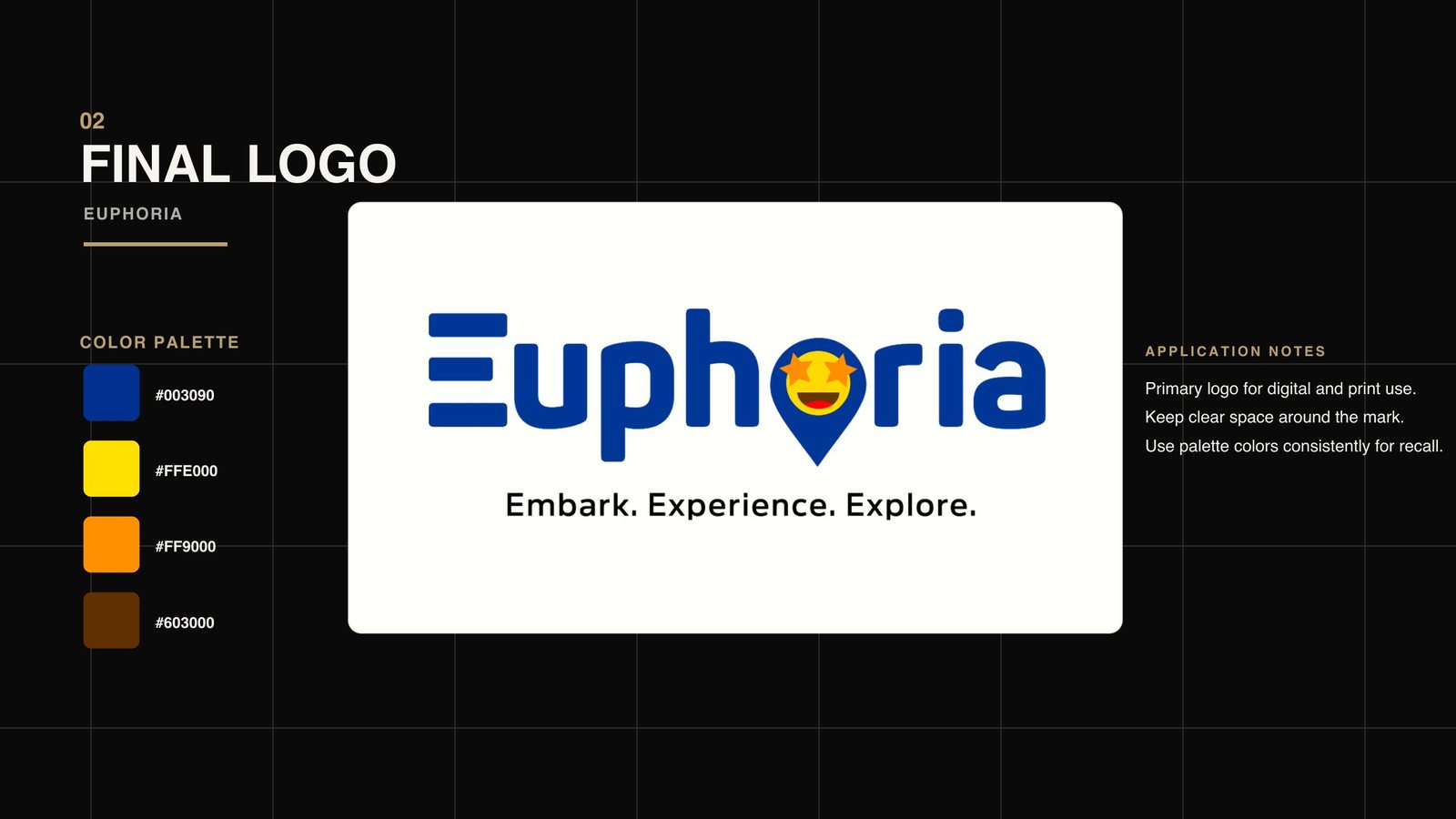 Euphoria 2 — experience brand logo, location app branding, logo design portfolio