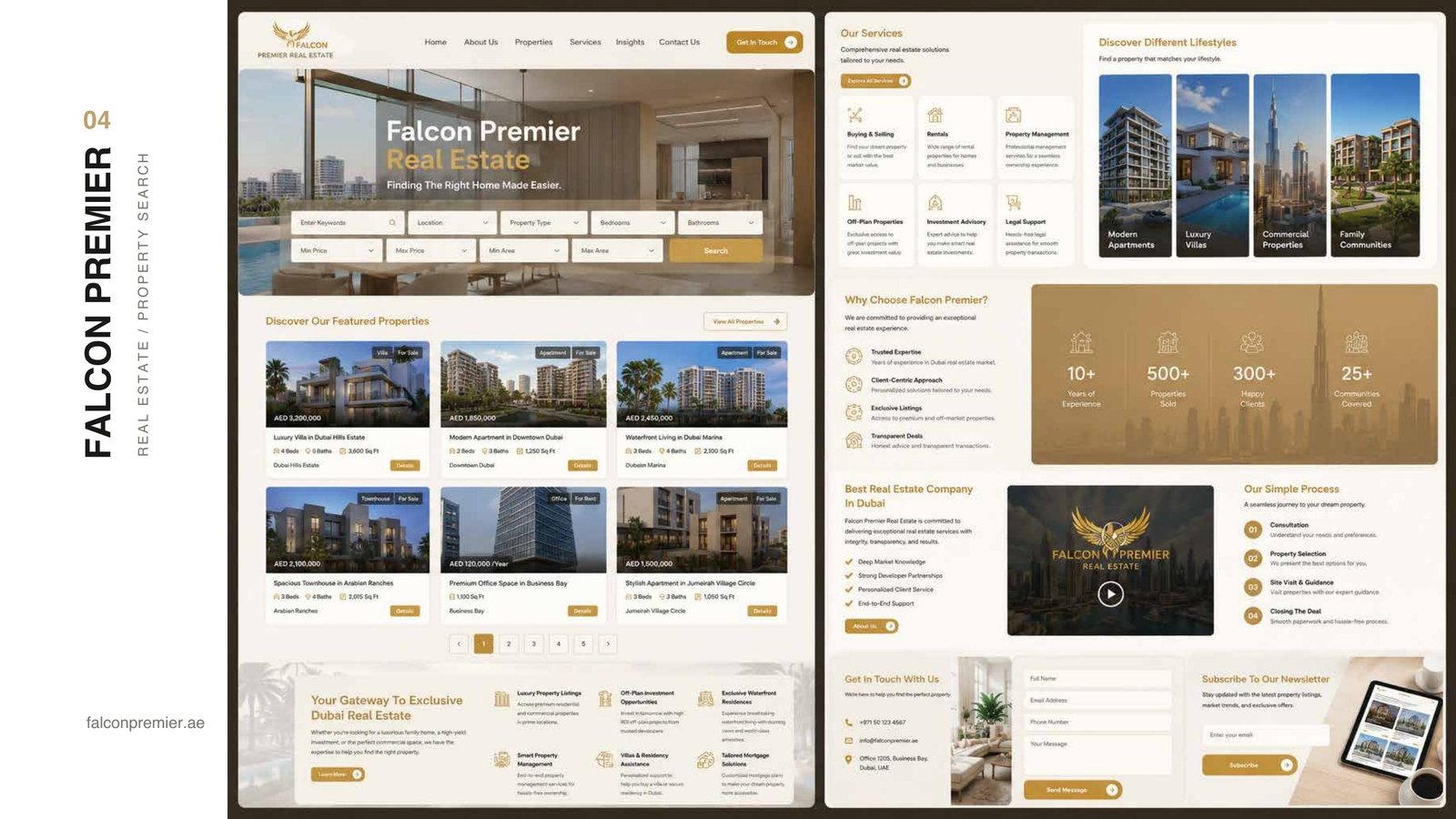 Falcon Premier 2 — real estate marketing Dubai, property website design, real estate social media ads, luxury property branding