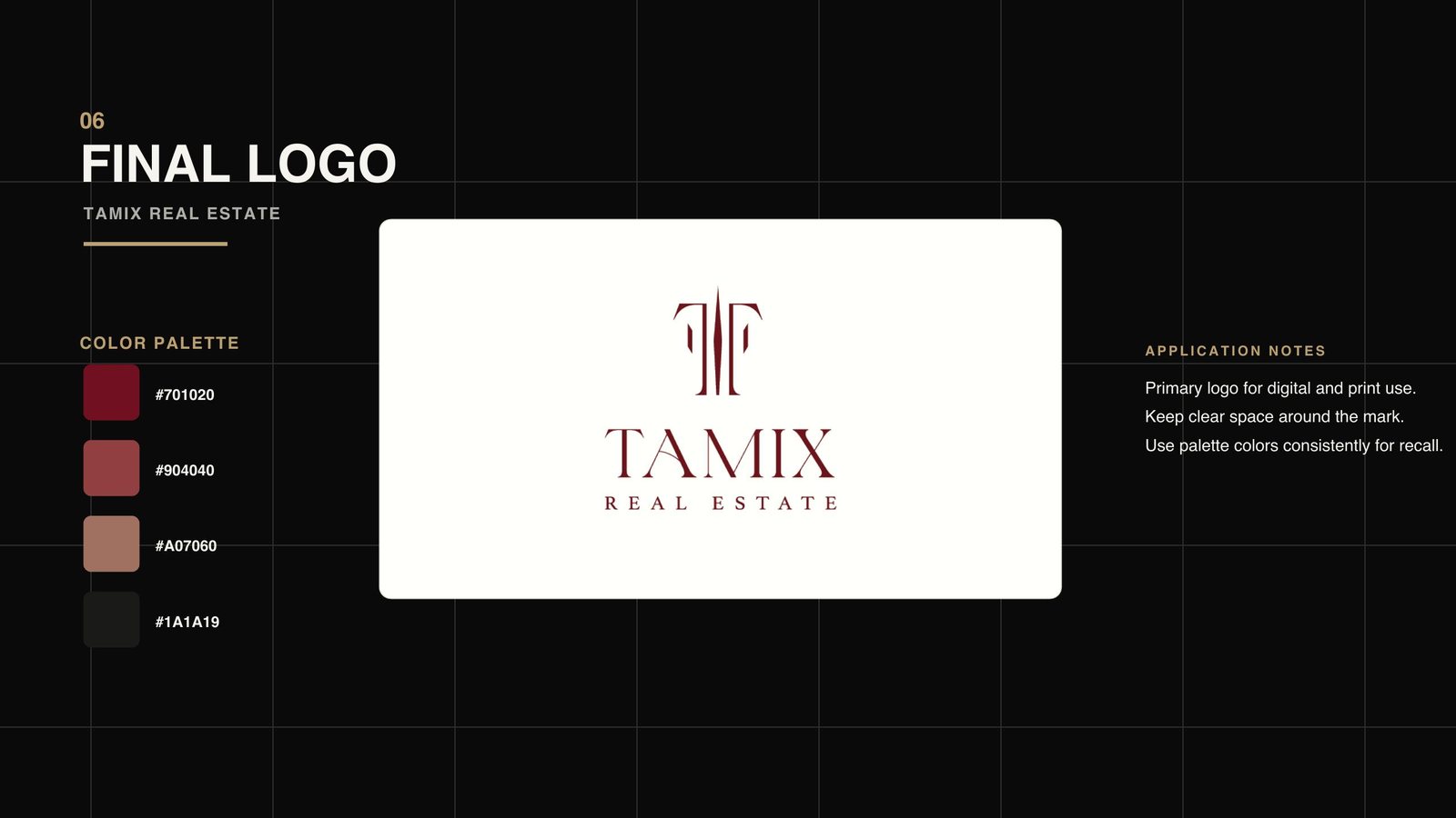 Tamix Real Estate 2 — real estate logo design, luxury property branding, architecture logo design